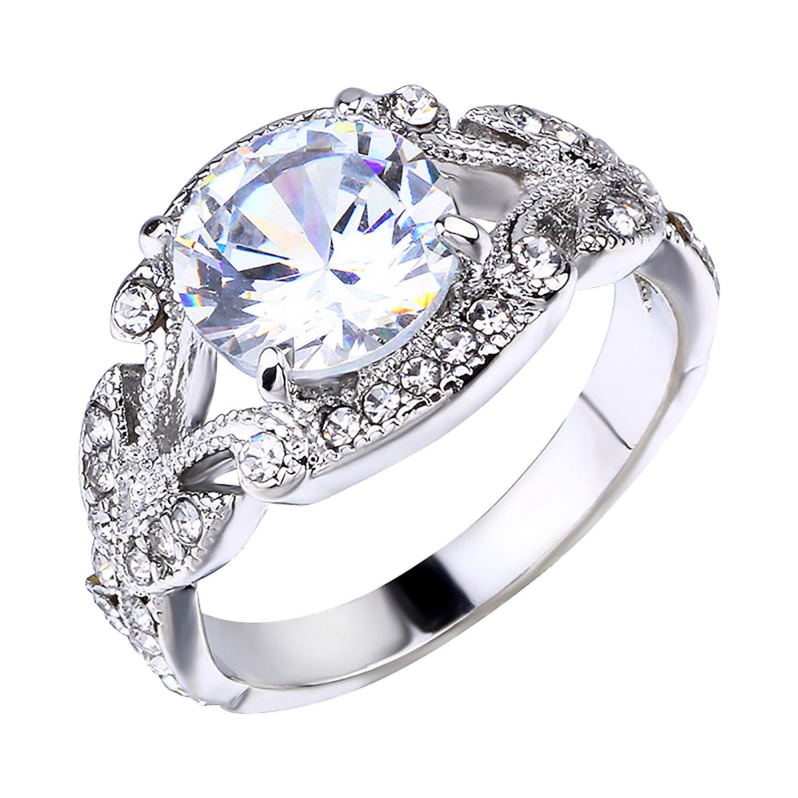 Foto 2 pulgar | Anillo Huoguo Fashion Diamond Para Mujer En Aleación - Venta Internacional.