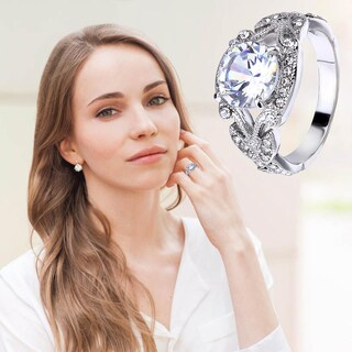 Foto 2 | Anillo Huoguo Fashion Diamond Para Mujer En Aleación - Venta Internacional.