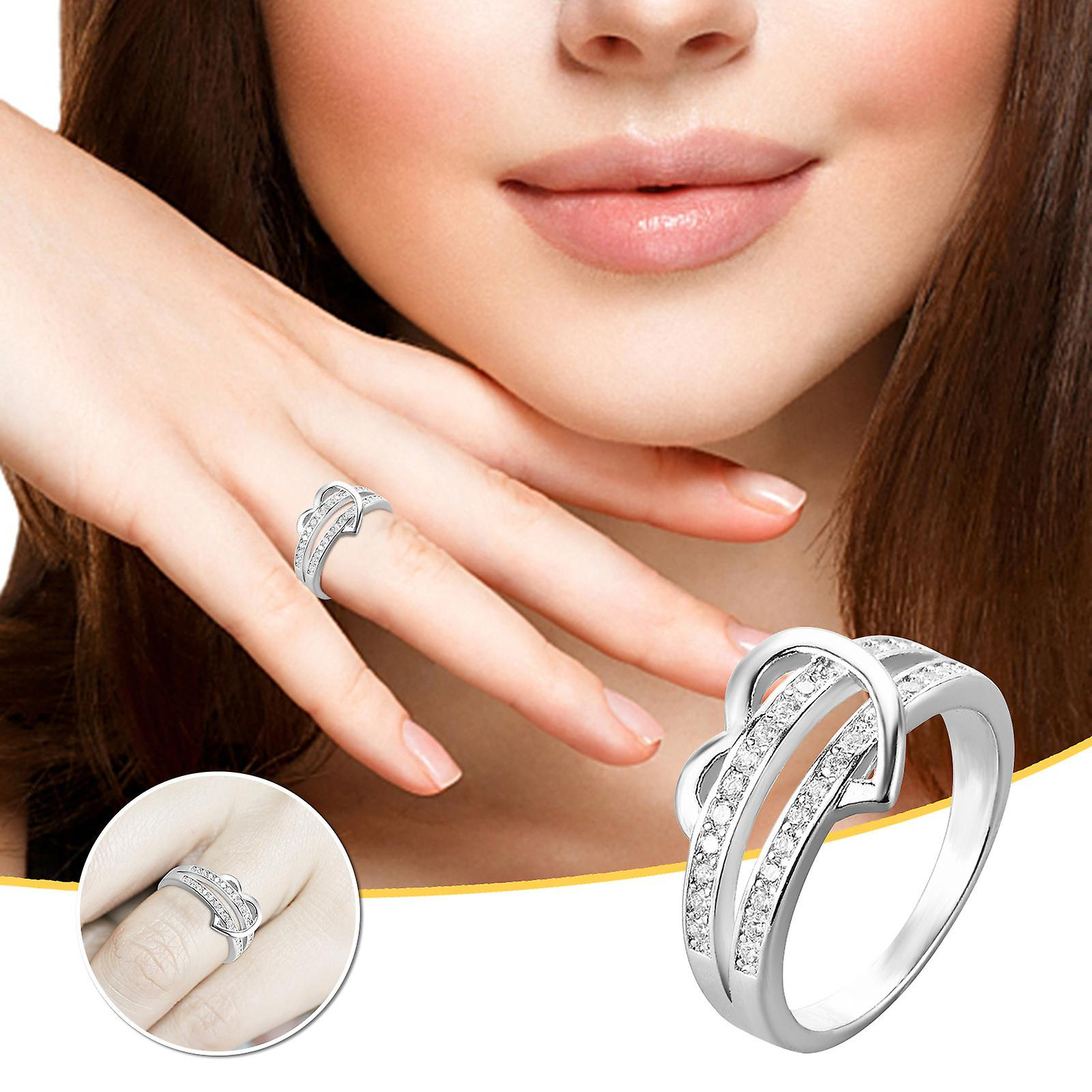 Foto 3 pulgar | Anillo Huoguo Fashion Diamond Para Mujer En Aleación - Venta Internacional.