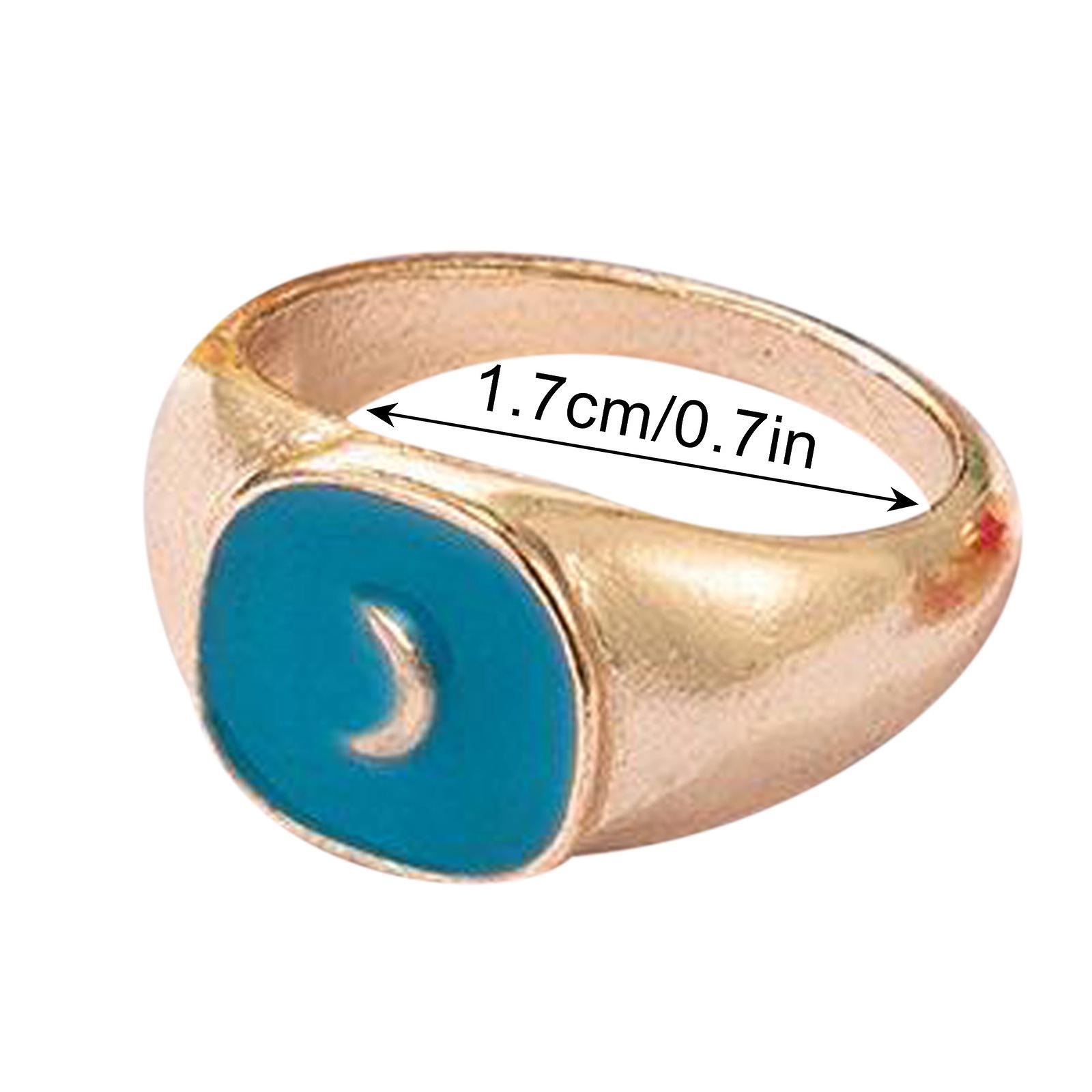 Foto 5 pulgar | Set De Anillos Huoguo Vintage Color Dripping Oil Love Flower Star Moon - Venta Internacional.