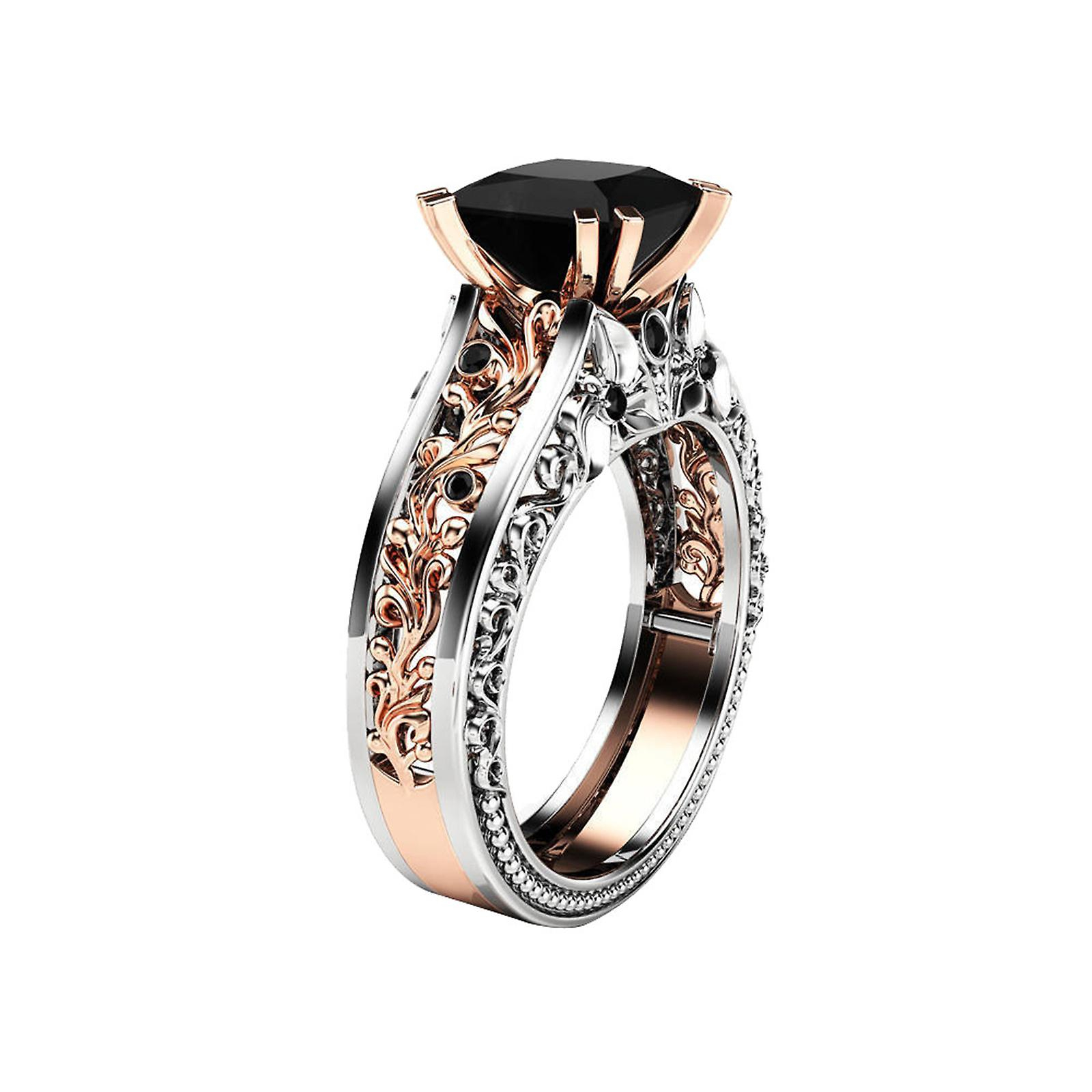 Foto 1 | Anillo Huoguo Fashion Para Mujer Con Separación De Colores En Oro Rosa - Venta Internacional.