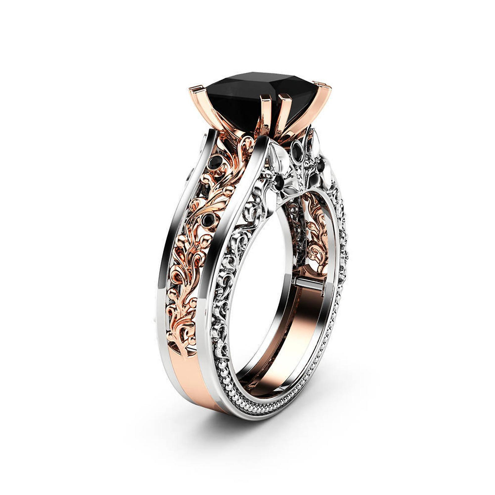 Foto 3 | Anillo Huoguo Fashion Para Mujer Con Separación De Colores En Oro Rosa - Venta Internacional.