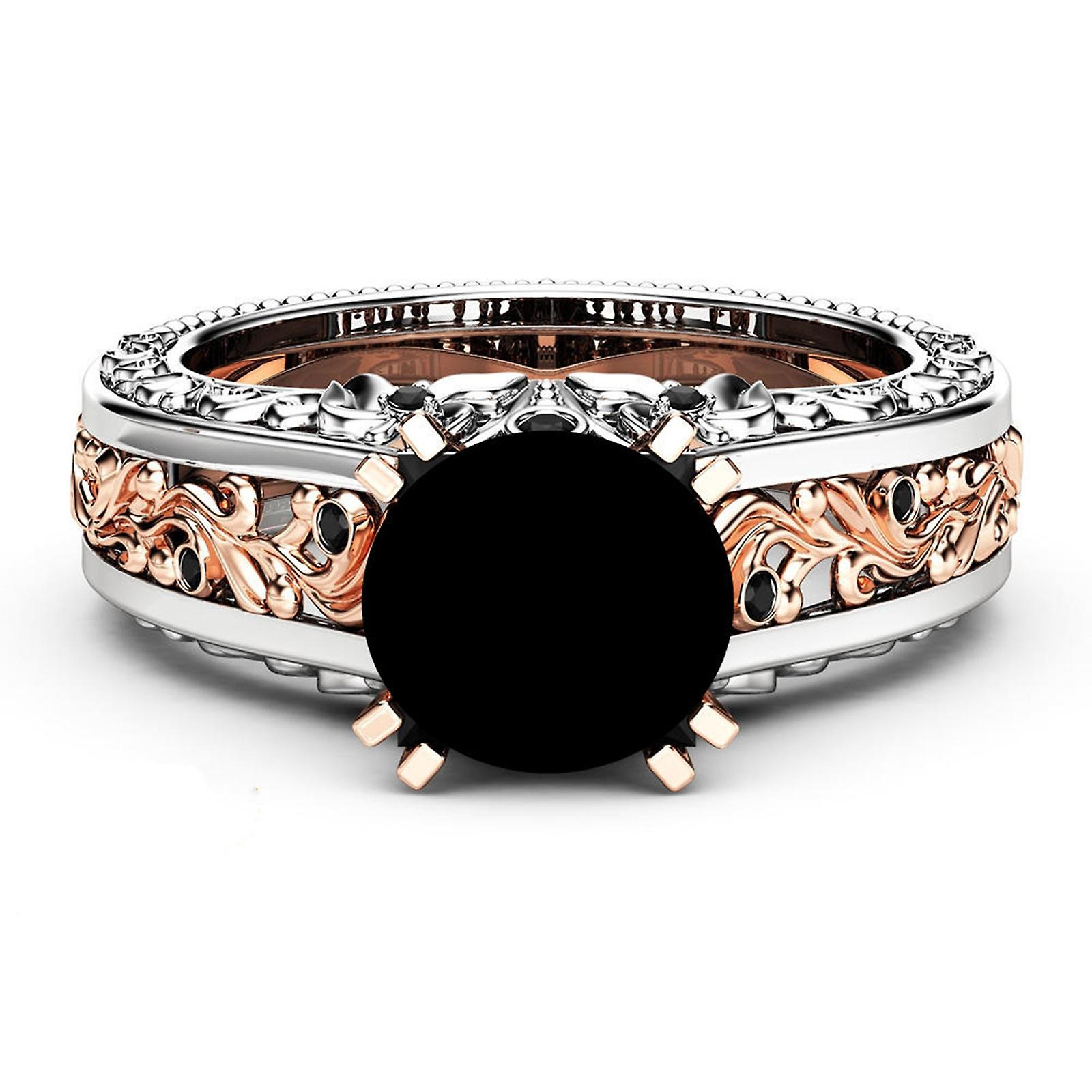 Foto 5 pulgar | Anillo Huoguo Fashion Para Mujer Con Separación De Colores En Oro Rosa - Venta Internacional.