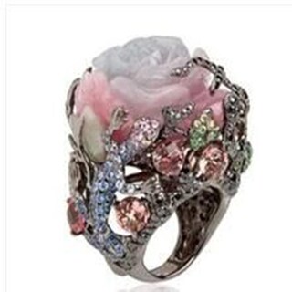 Foto 2 | Anillo Huoguo Rosa Vintage De Lujo Con Diamantes Para Mujer - Venta Internacional.
