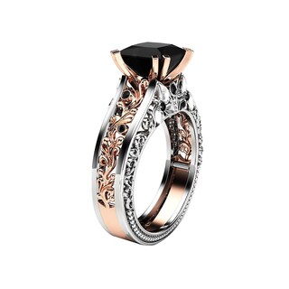 Foto 1 | Anillo Huoguo Fashion Para Mujer Con Separación De Colores En Oro Rosa - Venta Internacional.