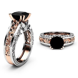 Foto 2 | Anillo Huoguo Fashion Para Mujer Con Separación De Colores En Oro Rosa - Venta Internacional.