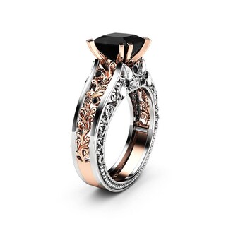 Foto 3 | Anillo Huoguo Fashion Para Mujer Con Separación De Colores En Oro Rosa - Venta Internacional.