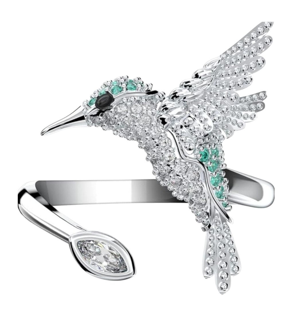 Foto 2 pulgar | Xtellar Anillo De Cristal Colibrí  Joya Premium Para Mujeres En Ocasiones Especiales