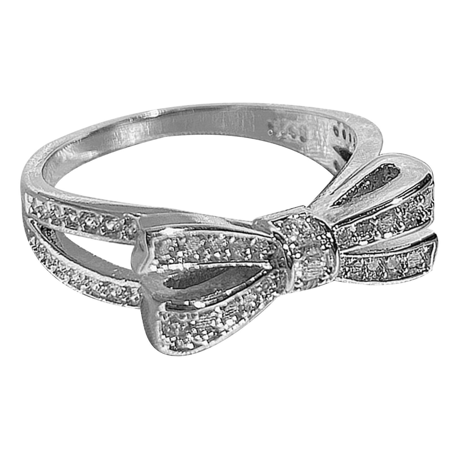 Foto 1 | Anillo Huoguo Bow Para Novia  Circonio Y Diamante  Compromiso  Boda - Venta Internacional.