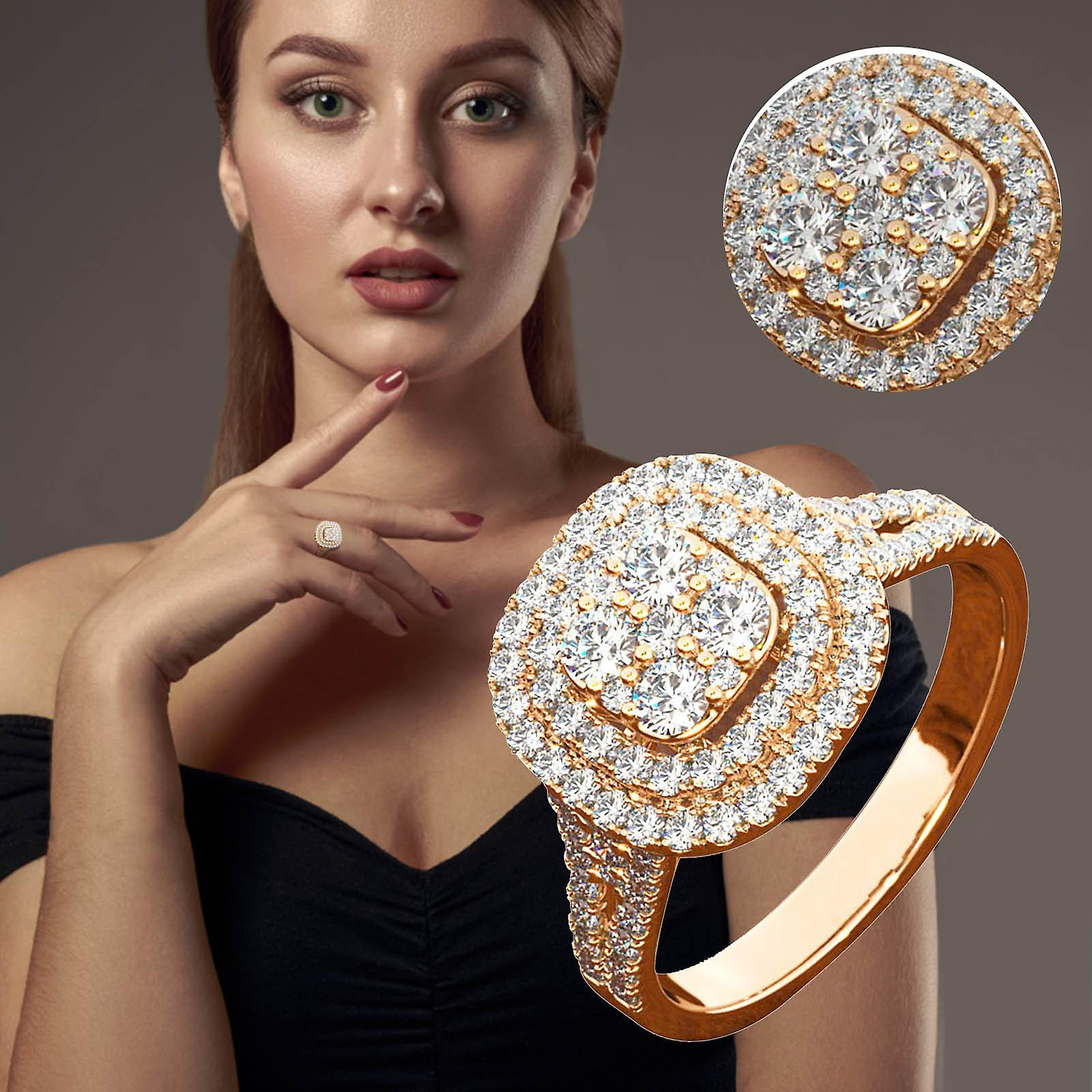 Foto 5 pulgar | Anillo Huoguo Fashion Diamond Para Mujer En Aleación - Venta Internacional.