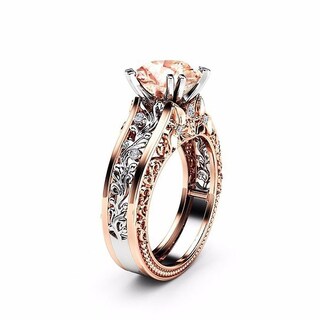 Foto 2 | Anillo Huoguo Fashion Para Mujer Con Separación De Colores En Oro Rosa - Venta Internacional.