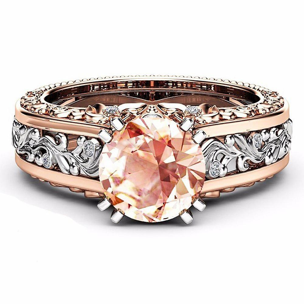 Foto 3 | Anillo Huoguo Fashion Para Mujer Con Separación De Colores En Oro Rosa - Venta Internacional.