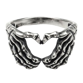 Foto 1 | Anillo Huoguo Unisex Moderno Cabeza De Esqueleto Corazón Y Amor Aleación - Venta Internacional.