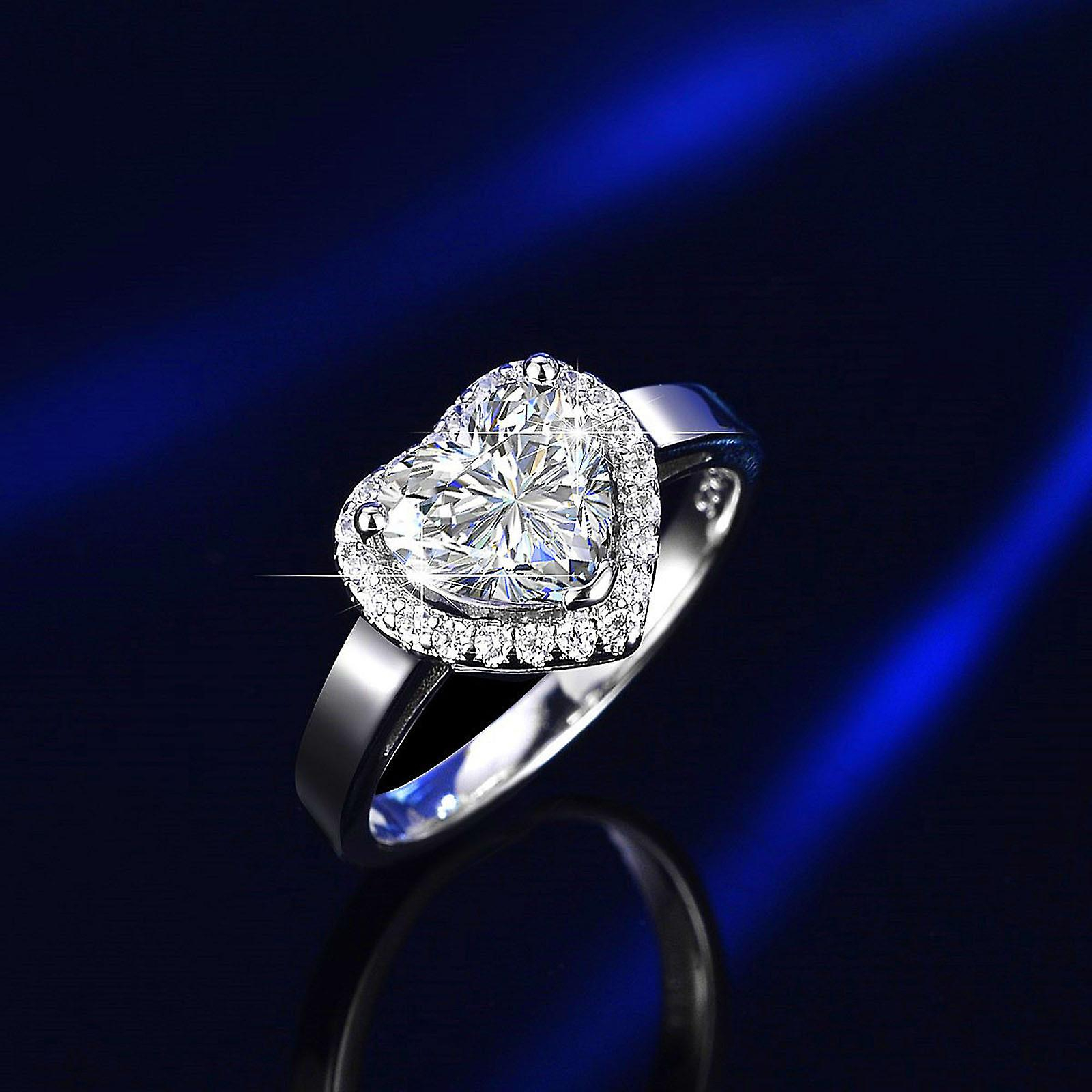 Foto 6 pulgar | Anillo Huoguo Fashion Princess Heart Diamond Zircon Para Mujer - Venta Internacional.
