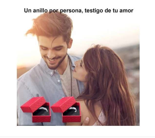 Foto 2 | Par Anillos De Compromiso Pareja Ajustable