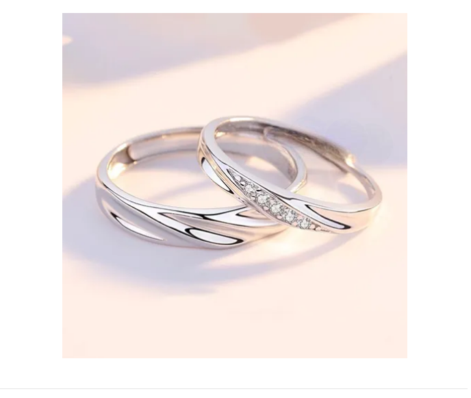 Foto 4 pulgar | Par Anillos De Compromiso Pareja Ajustable