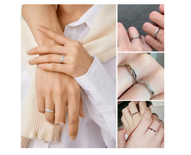 Foto 4 | Par Anillos De Compromiso Pareja Ajustable
