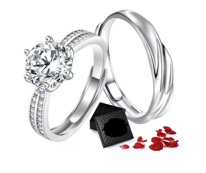2 Anillos De Pareja anillos De Compromiso Hombre Y Mujer