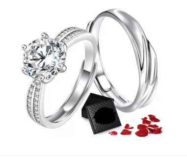 Foto 1 | 2 Anillos De Pareja anillos De Compromiso Hombre Y Mujer