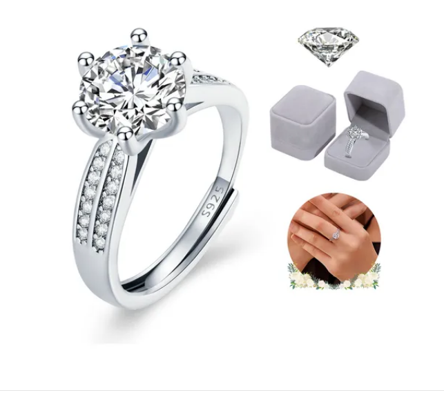 Anillo De Compromiso Plata
