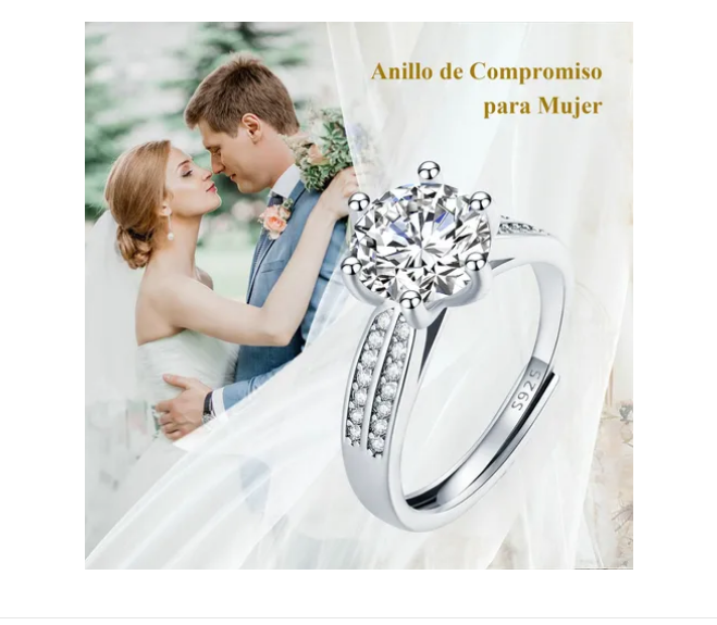 Foto 2 | Anillo De Compromiso Plata