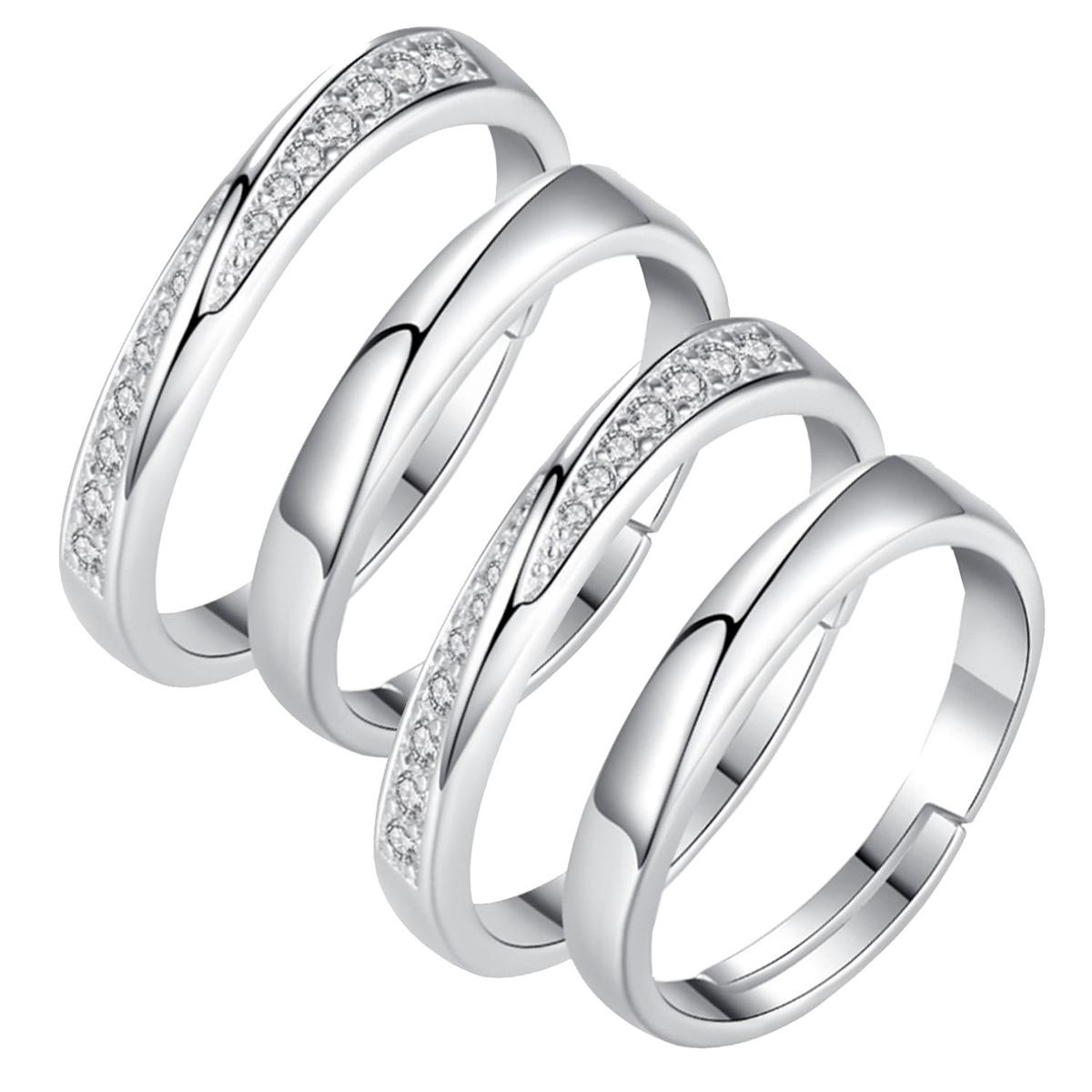 Foto 1 | Anillos De Bodas Mxetw-002high Monaco 4 Piezas Plata