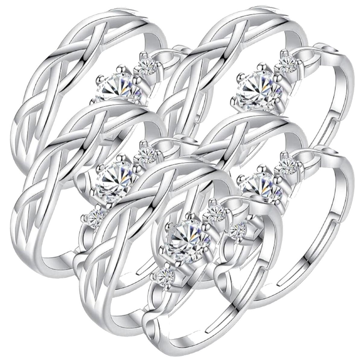 Foto 3 pulgar | Arnillos De Pareja Hermosos Mxazr-005high Monaco 10 Piezas Plata
