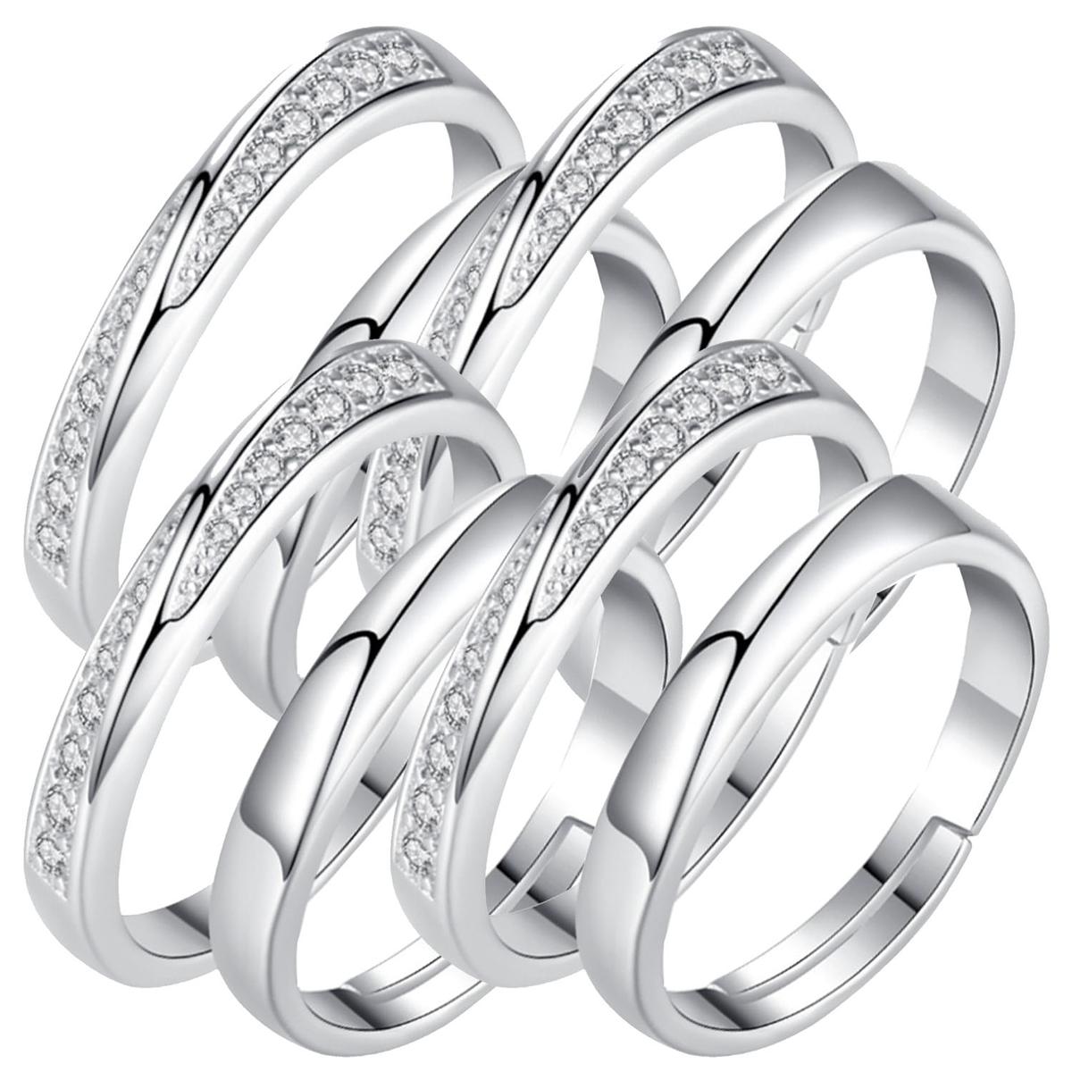 Foto 2 | Anillos De Novios Mxetw-004high Monaco 8 Piezas Plata