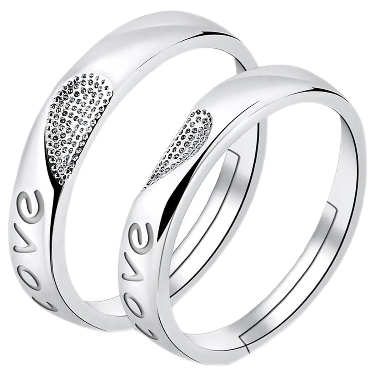 Foto 3 pulgar | Anillos De Promesa High Monaco Mxlve-001 2 Piezas Plata
