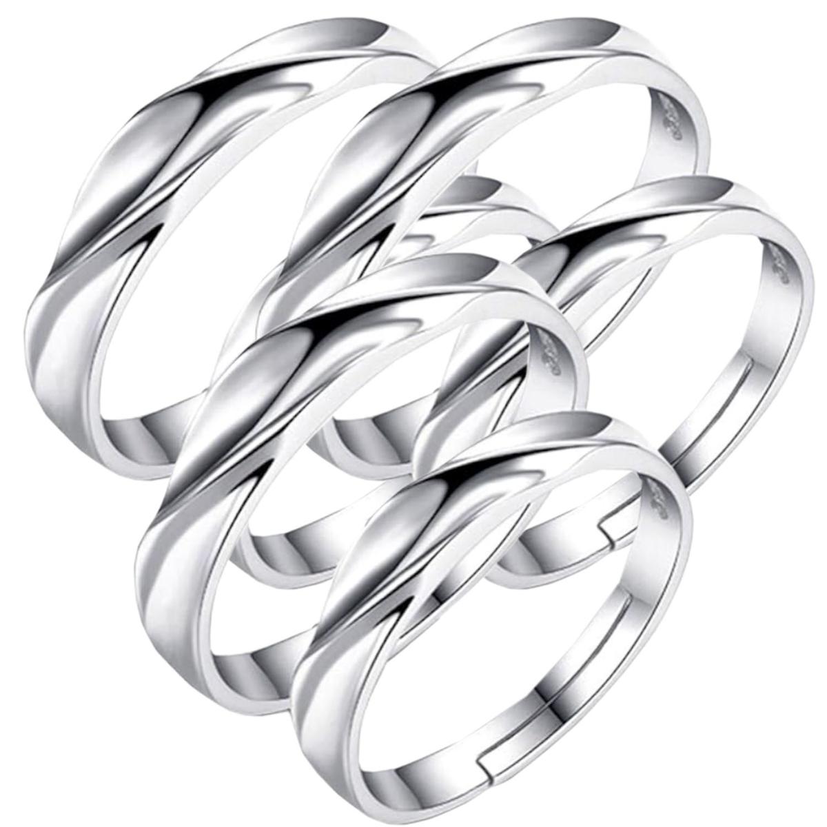 Argollas De Parejas Mxian-003high Monaco 6 Piezas Plata