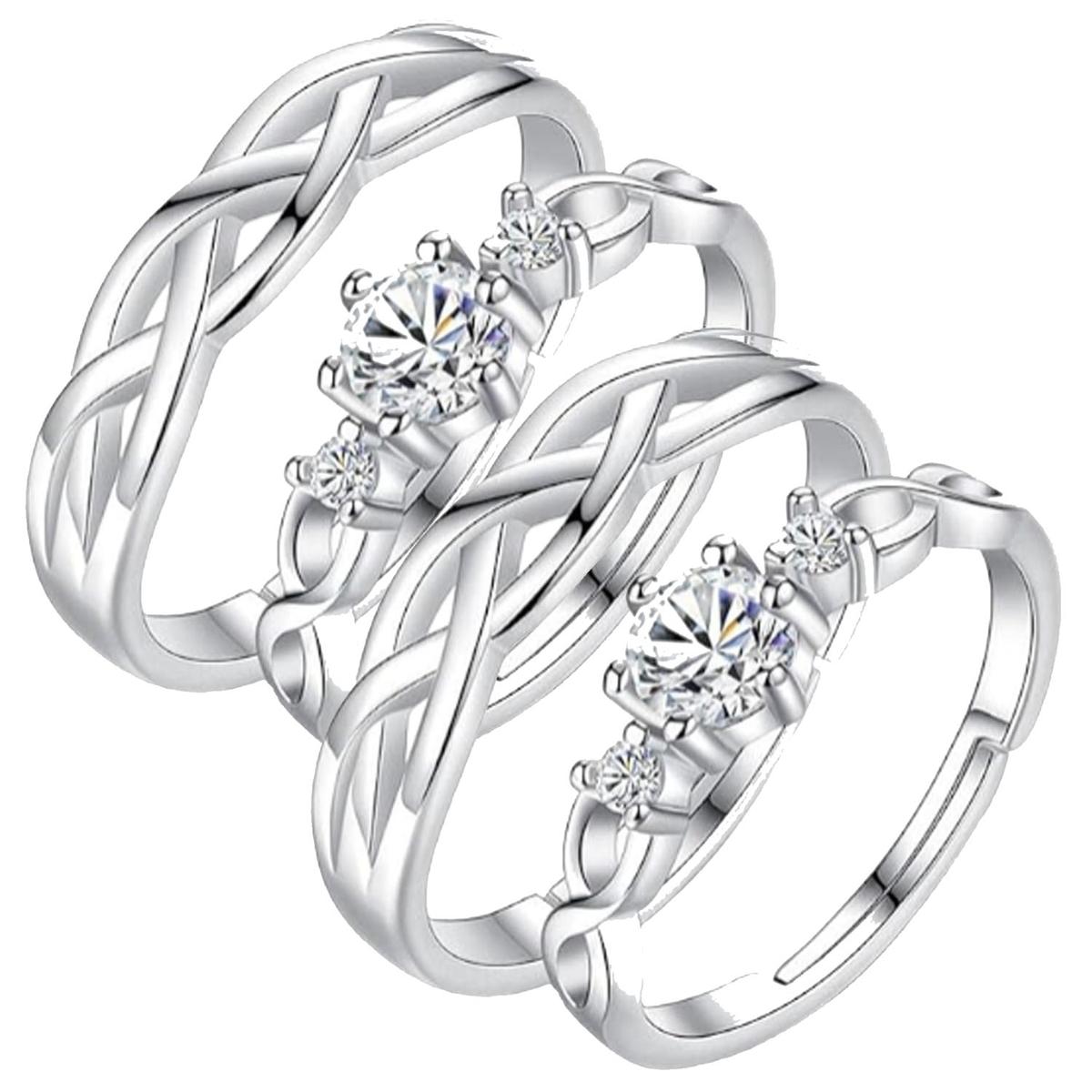 Anillos De Matrimonio Mxazr-002high Monaco 4 Piezas Plata
