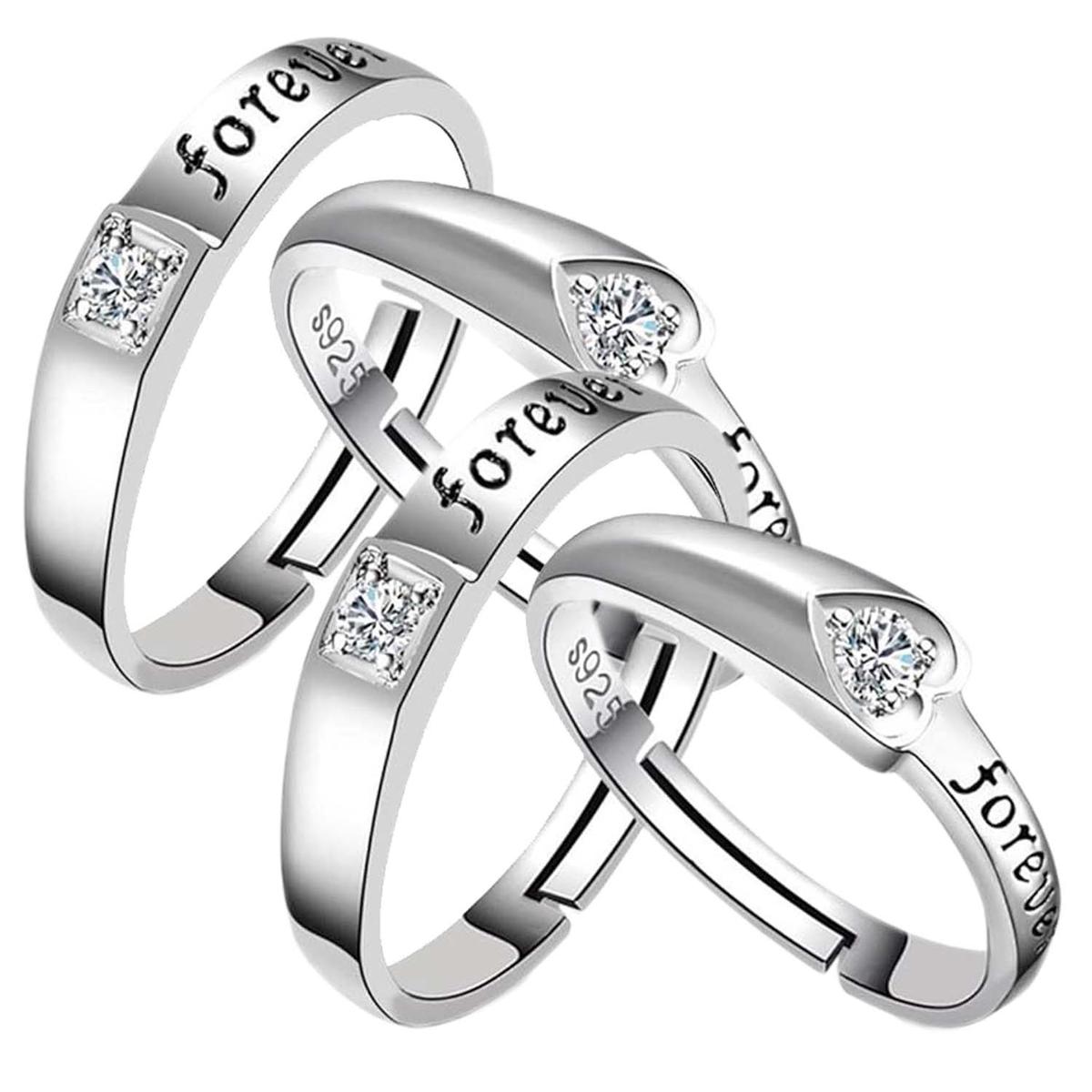 Anillos De Amor High Monaco Mxlvw-002 4 Piezas Plata