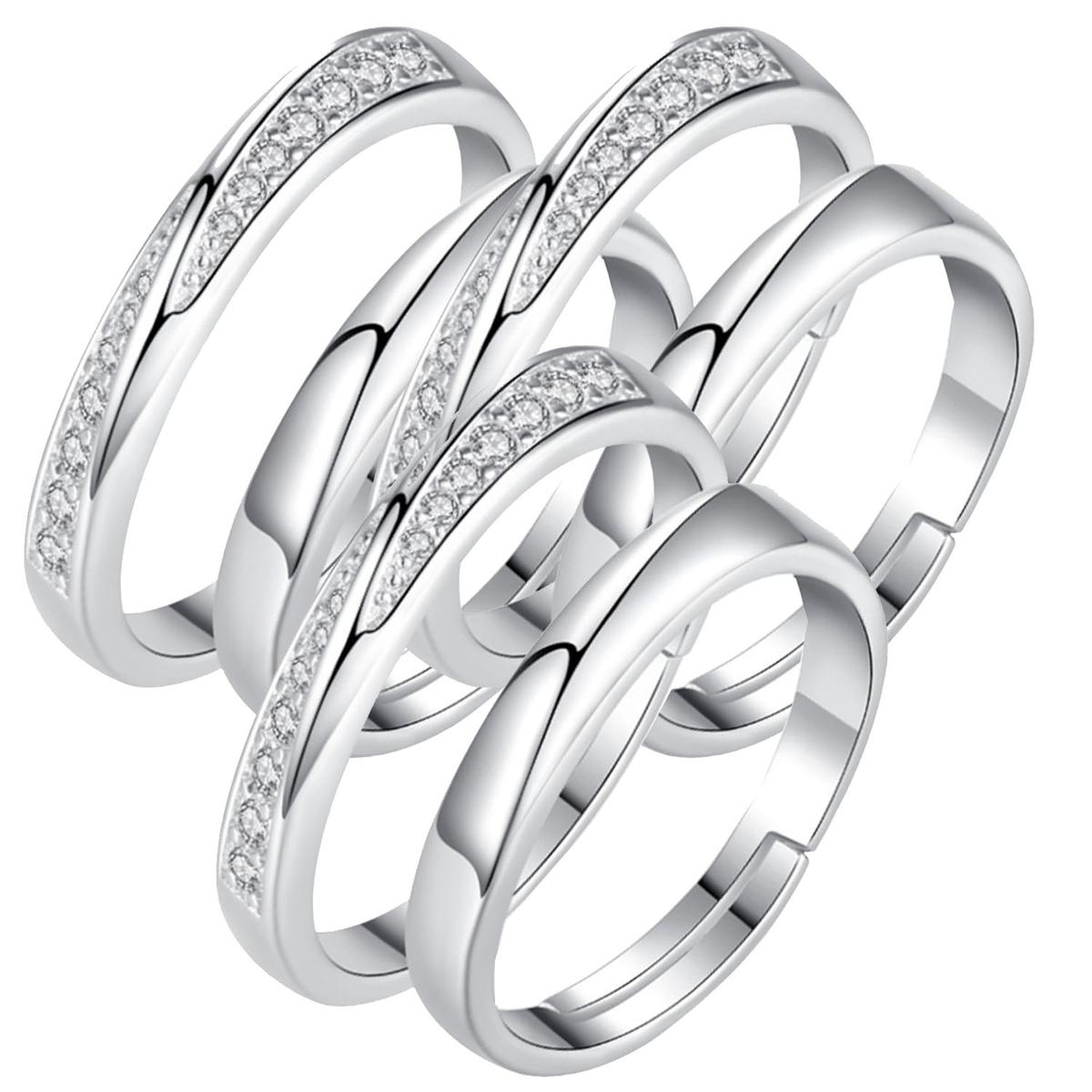 Anillos Para Casarse Mxetw-003high Monaco 6 Piezas Plata