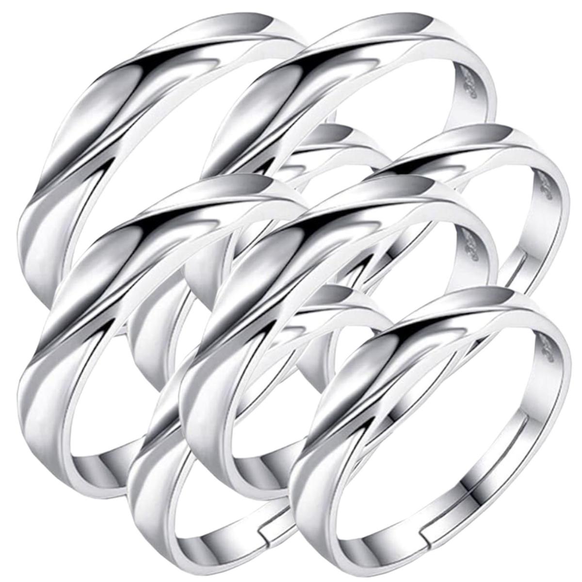 Argollas De Rejalo Mxian-004high Monaco 8 Piezas Plata