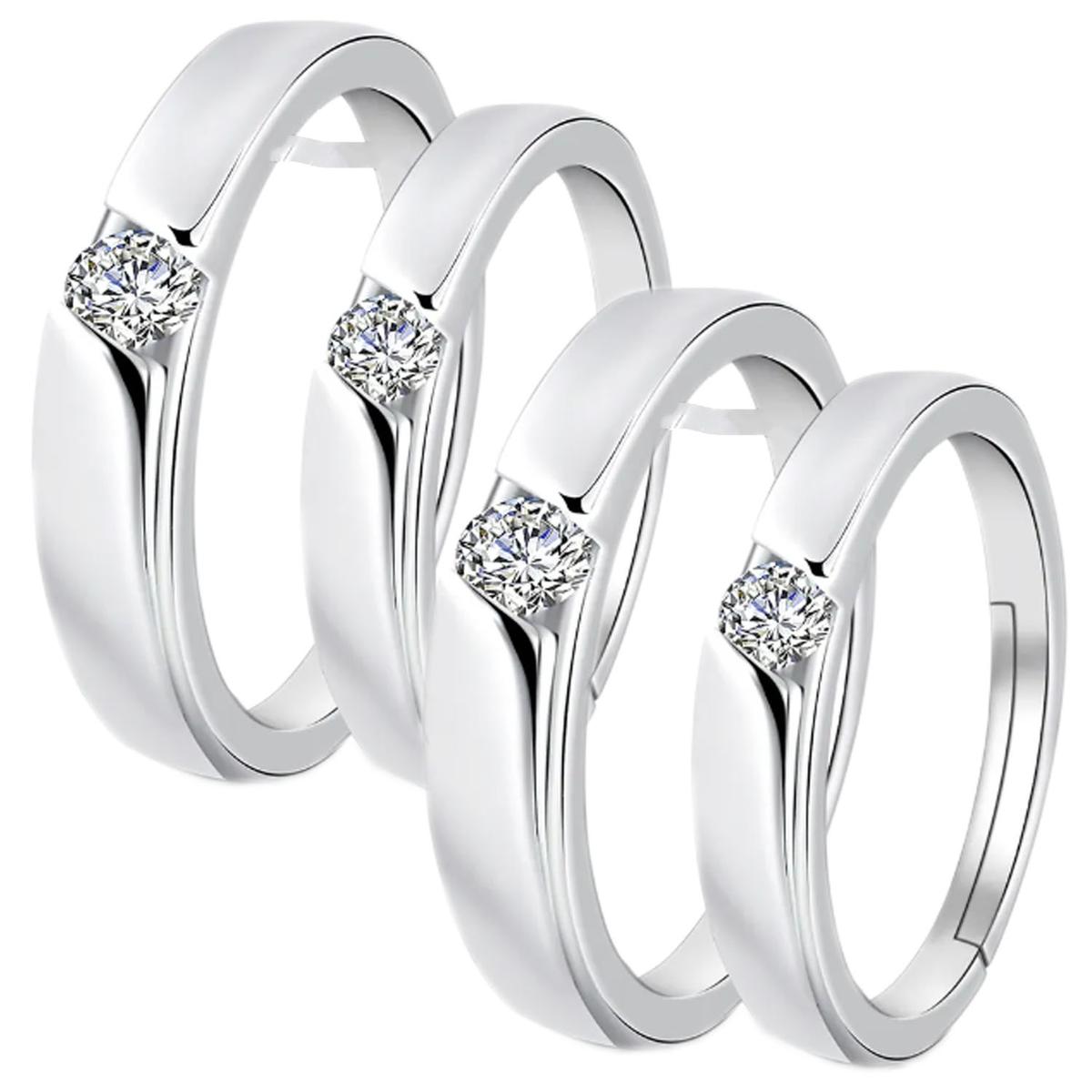 Bodas Argollas Mxuxl-002high Monaco 4 Piezas Plata