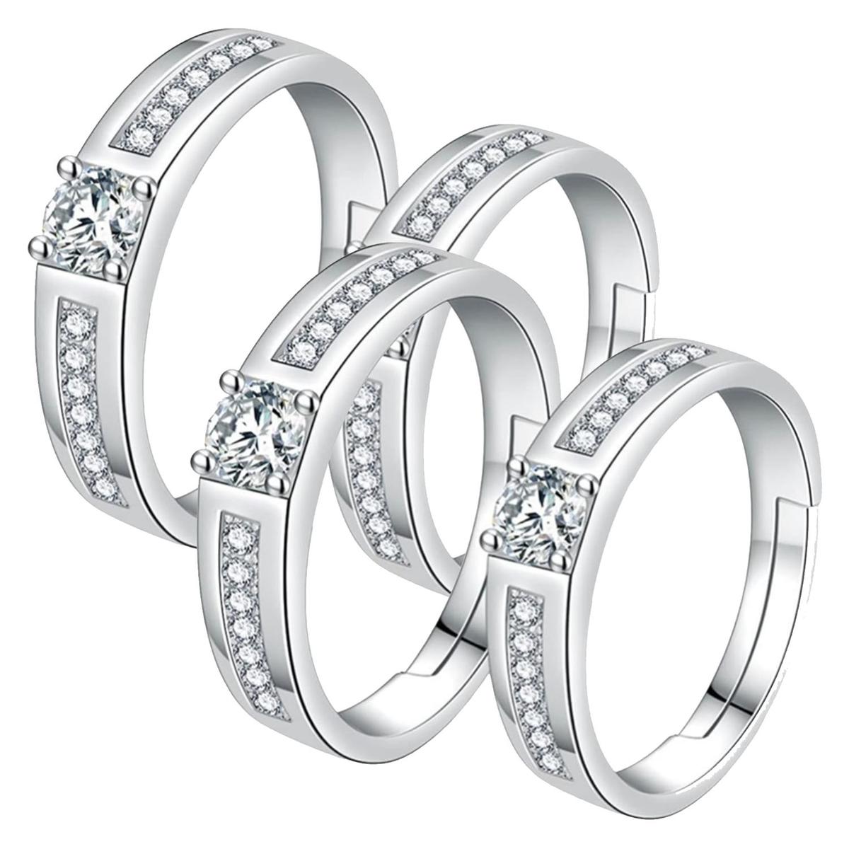 Anillos Para Dia De Las Madres Mxyst-002high Monaco 4 Piezas Plata