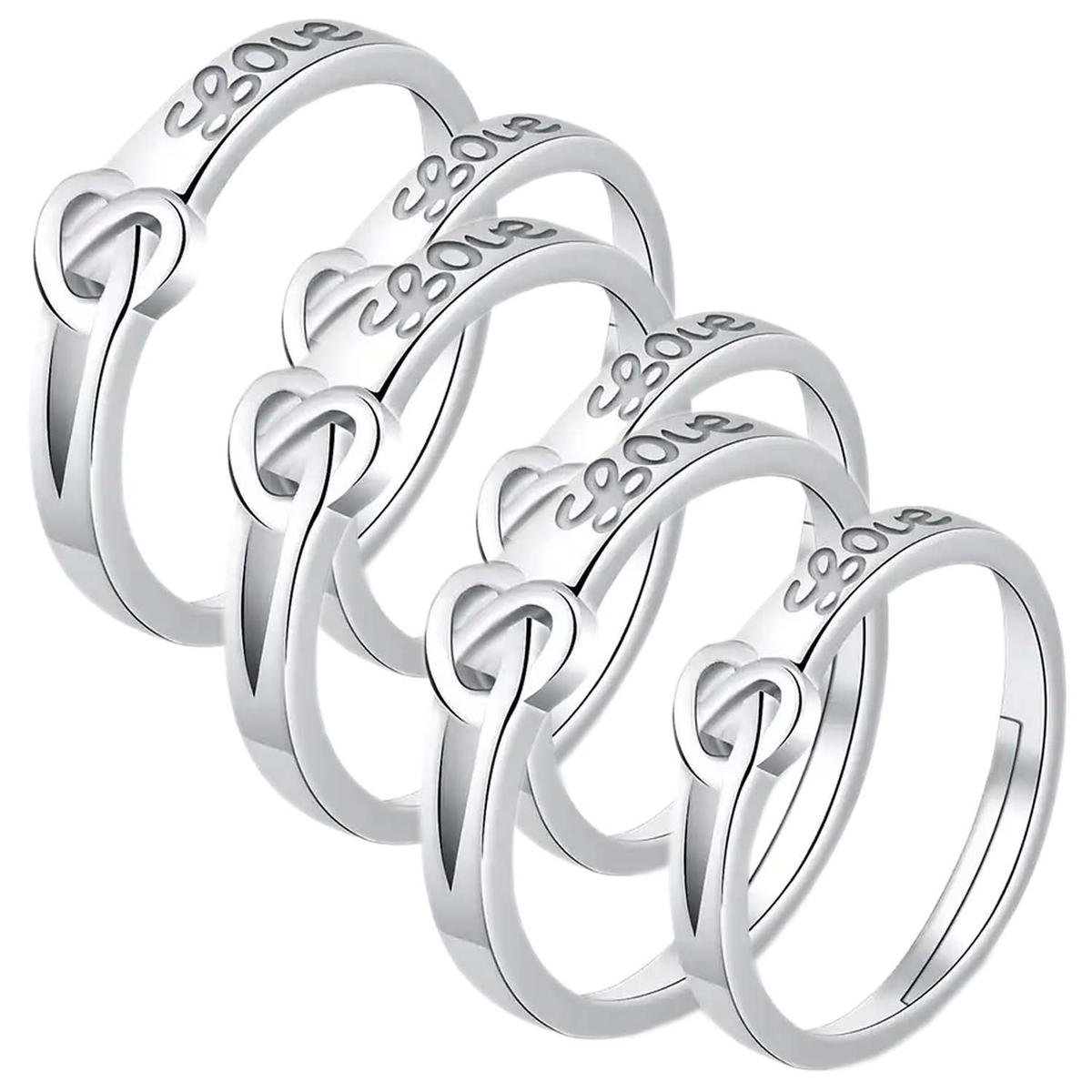 Sortija De Amigos High Monaco Mxlvy-003 6 Piezas Plata