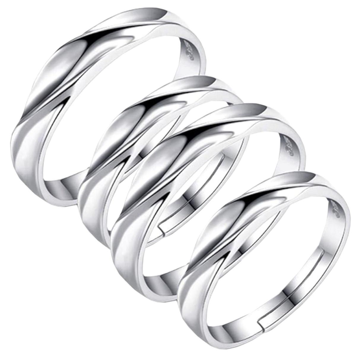 Foto 3 pulgar | Argollas De Boda Mxian-002high Monaco 4 Piezas Plata