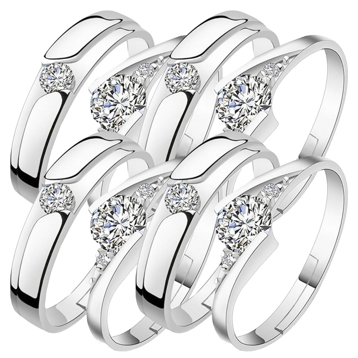 Anillosortijjas Para Dia De Amistad Mxdzz-004high Monaco 8 Piezas Plata