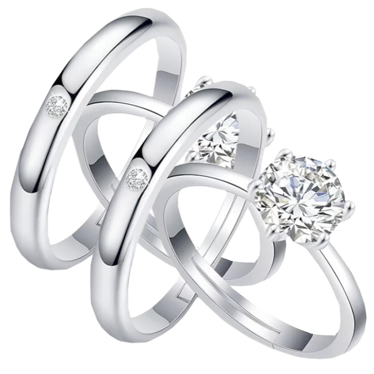 Joyeria Anillos Circonia Cubina Mxkle-002high Monaco 4 Piezas Plata