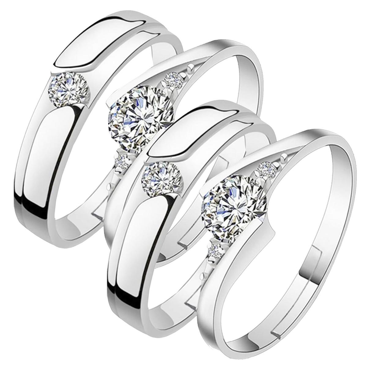 Anillos Para Dia De Las Madres Mxdzz-002high Monaco 4 Piezas Plata