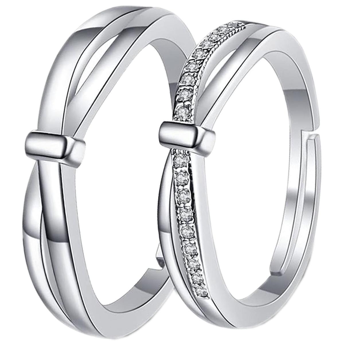 Hermosos Anillos De Compromiso Mxgcf-001high Monaco 2 Pieza Plata