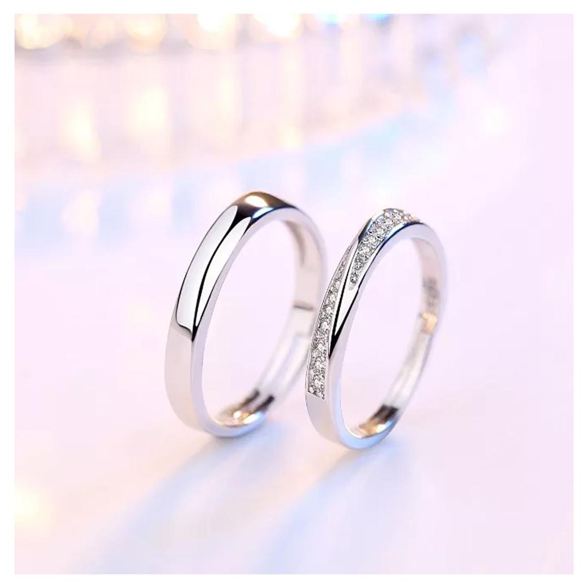 Foto 4 pulgar | Anillos Para Parejas Mxetw-005high Monaco 10 Piezas Plata