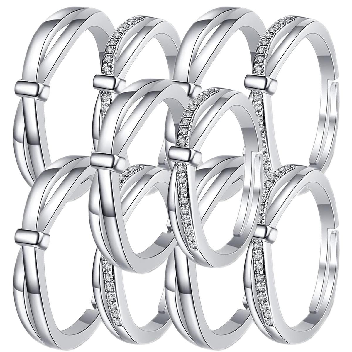 Foto 3 pulgar | Joyería Anillos De Boda Mxgcf-005high Monaco 10 Piezas Plata