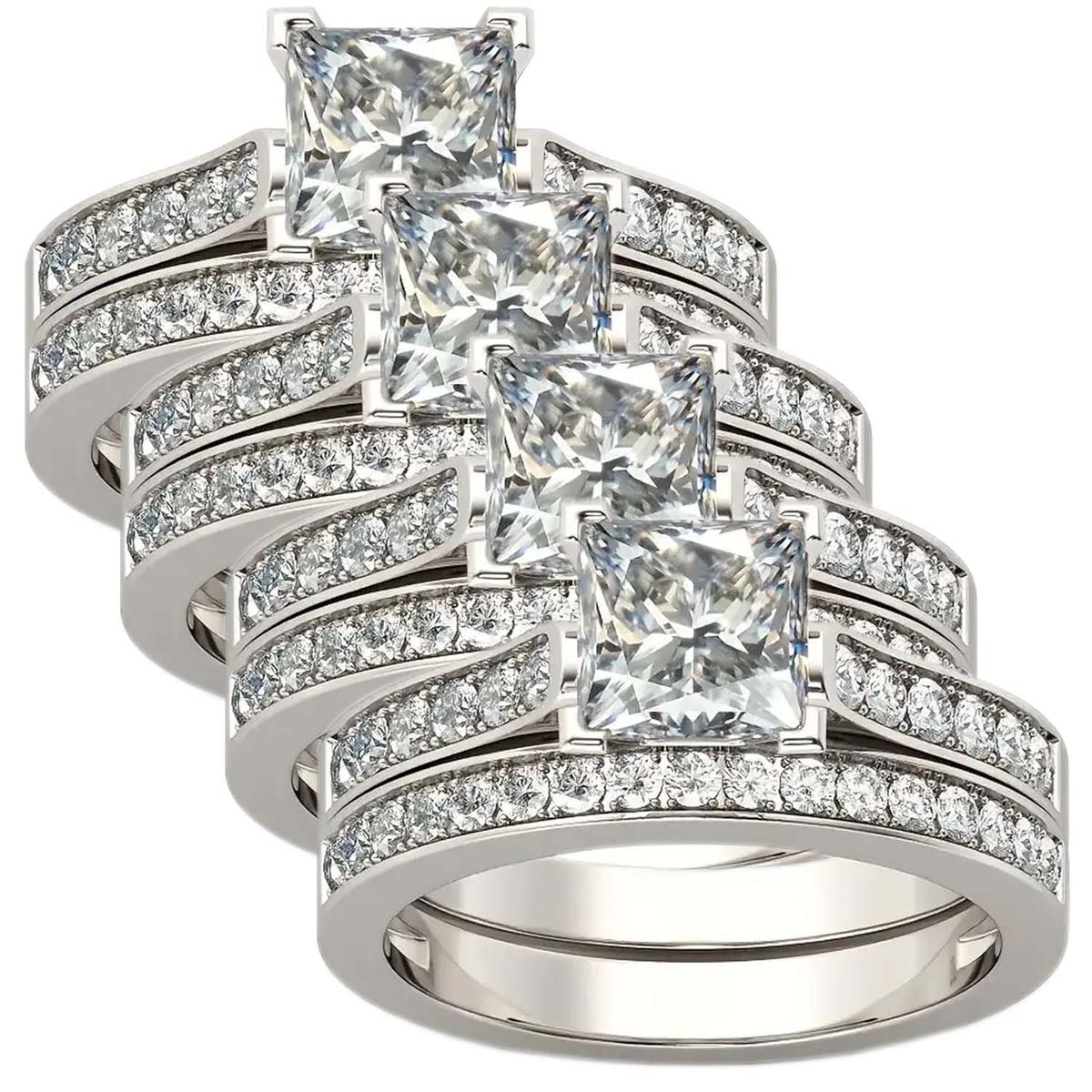 Anillo De Boda Mxzrv-034high Monaco 8 Piezas Plata