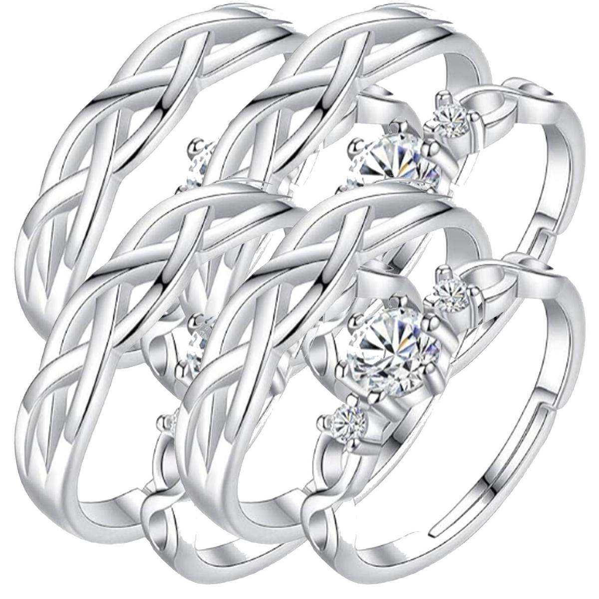 Anillos De Pareja Mxazr-004high Monaco 8 Piezas Plata