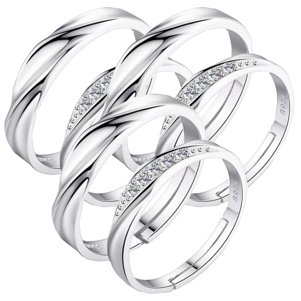 Anillo Circonia Cubina Mxprz-003high Monaco 6 Piezas Plata