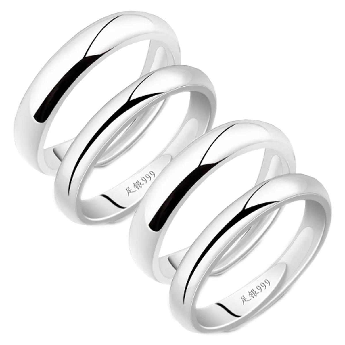 Foto 3 pulgar | Bodas Argollas Mxzpe-002high Monaco 4 Piezas Plata