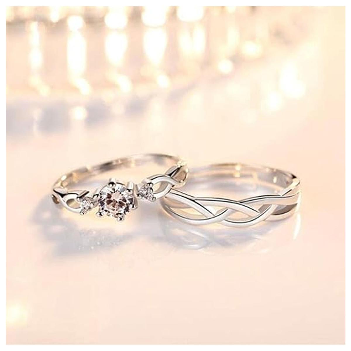 Foto 6 pulgar | Anillos De Circonia Mxazr-003high Monaco 6 Piezas Plata
