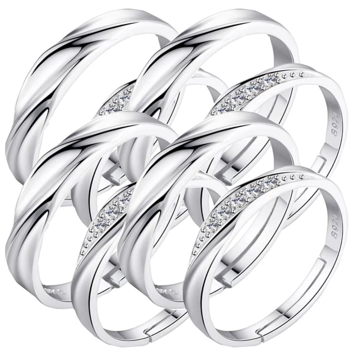 Argollas De Circonia Cubina Mxprz-004high Monaco 8 Piezas Plata